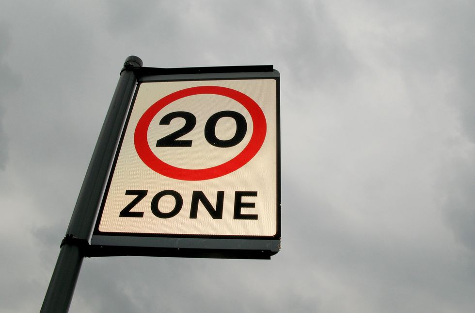 A 20mph speed limit sign
