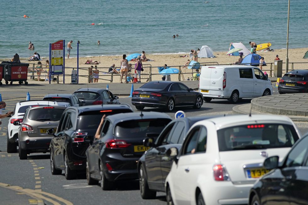 A busy road next to the beach