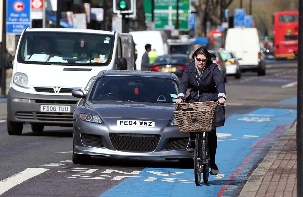 A car and bicycle