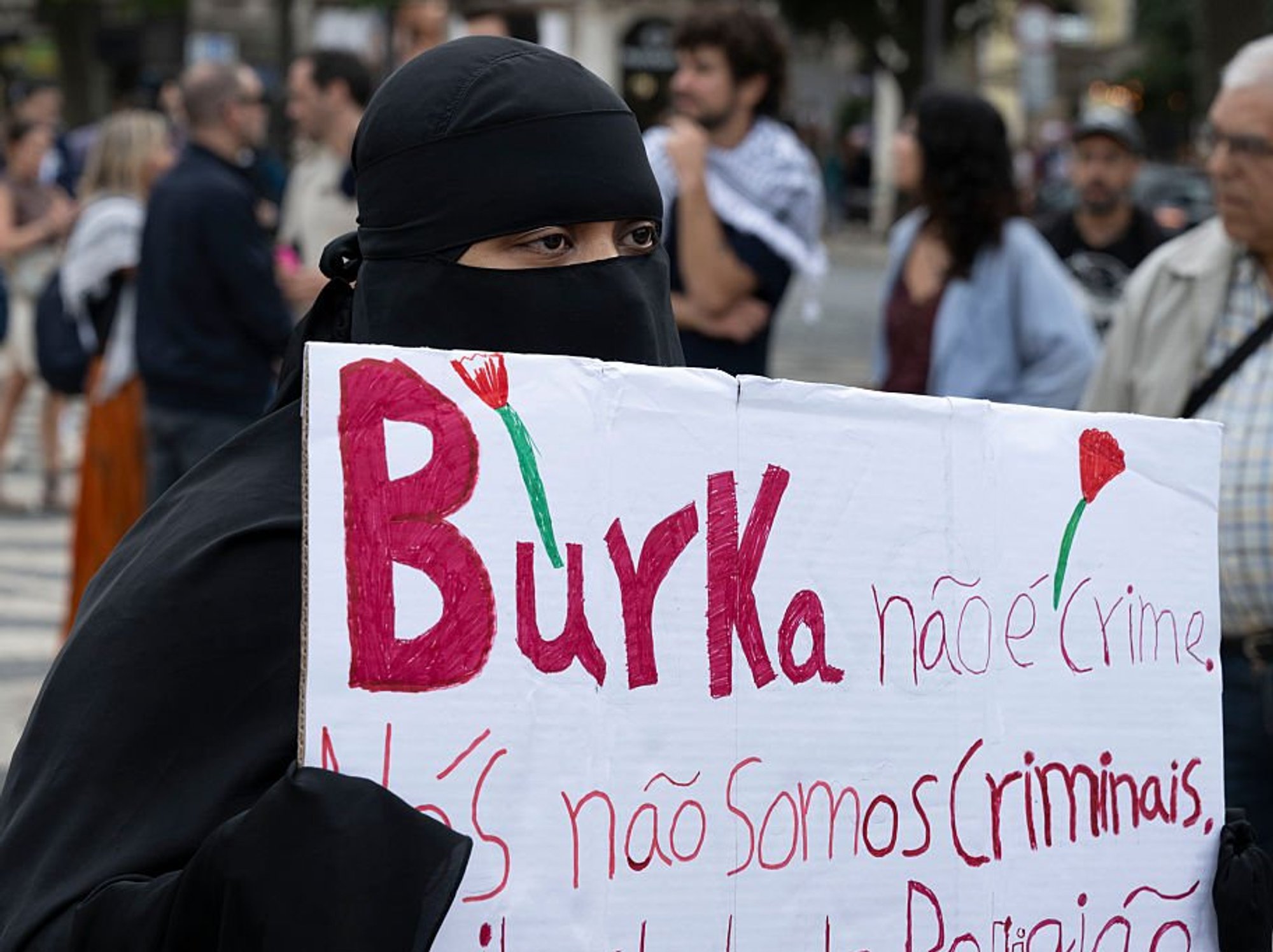 A female protester