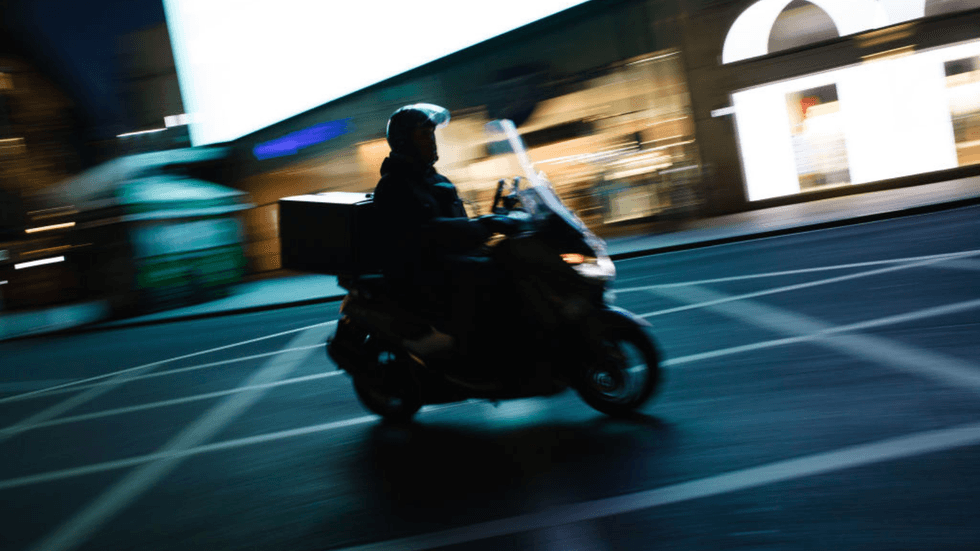 A food delivery driver