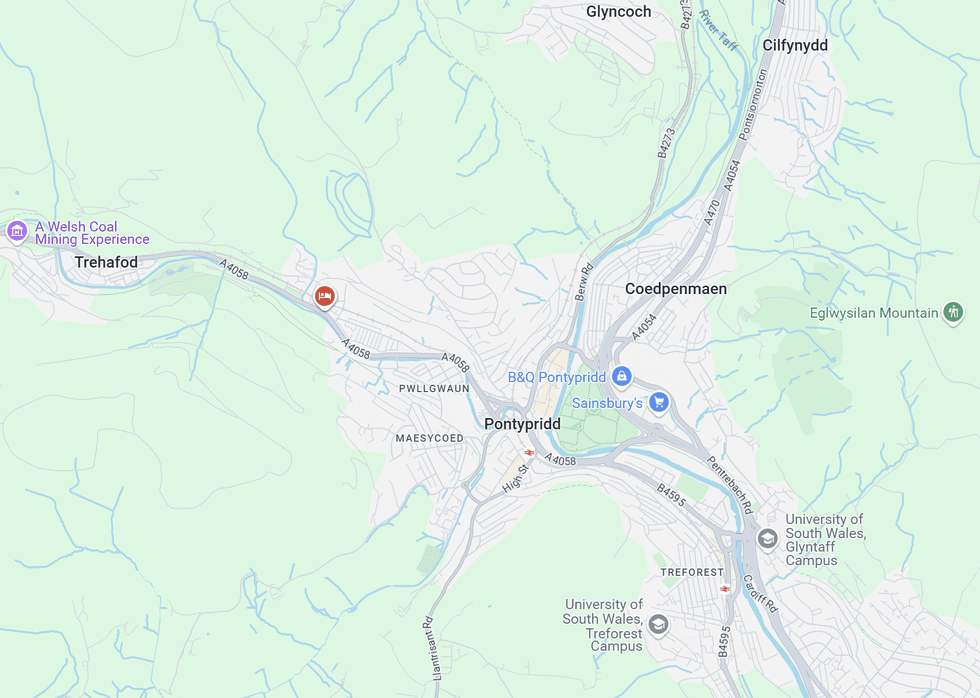 A Google Maps image of the chapel's location