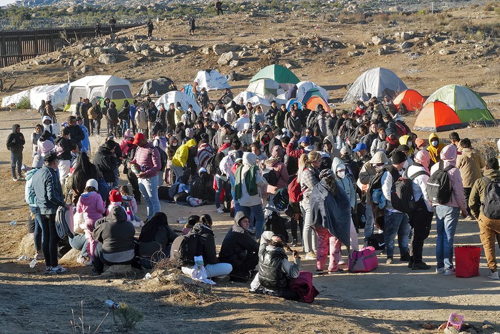 A group of migrants