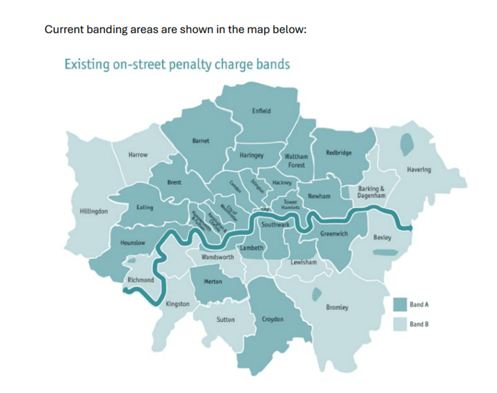 A map of parking bans across London