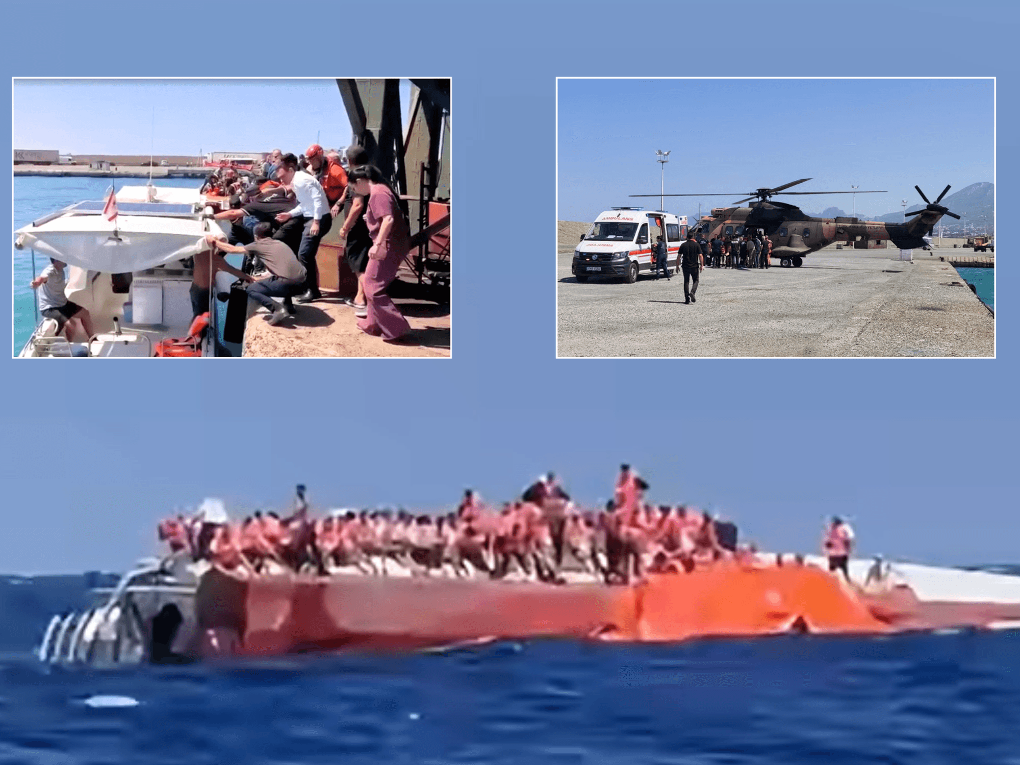 A passenger boat with around 270 people on board capsized off northern Cyprus