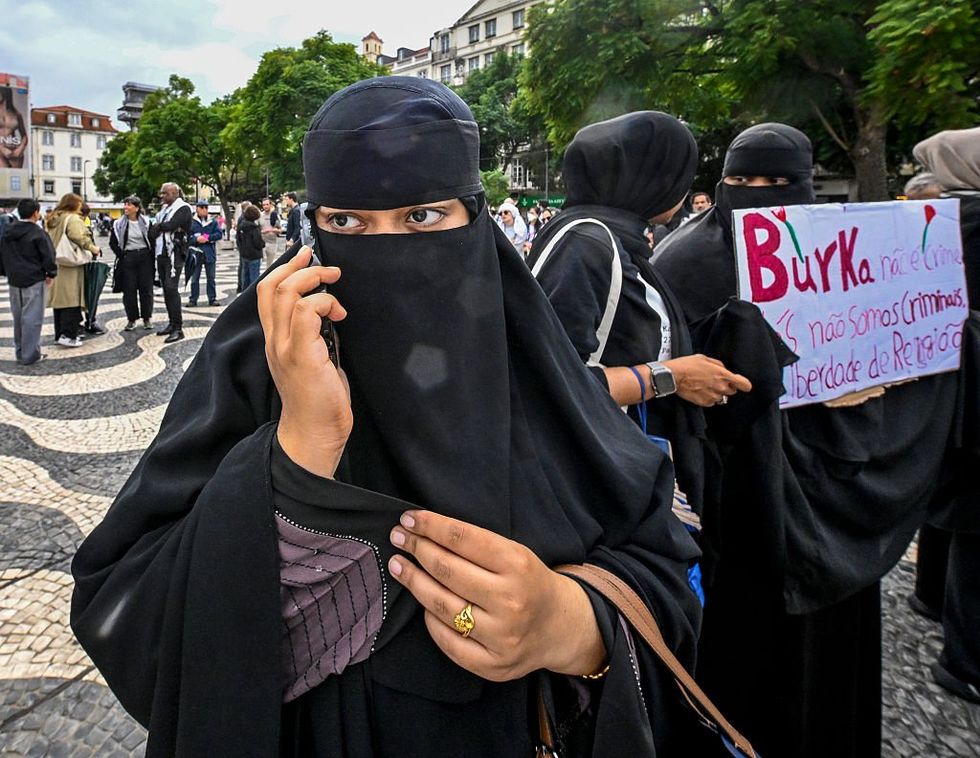A protest in Lisbon city centre