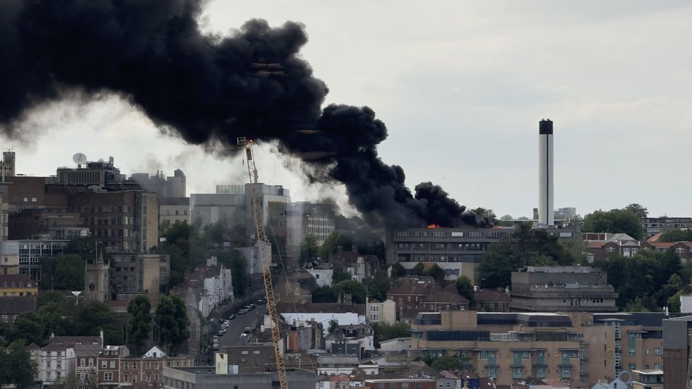 A rooftop fire near St Michael\u2019s maternity hospital in Bristol