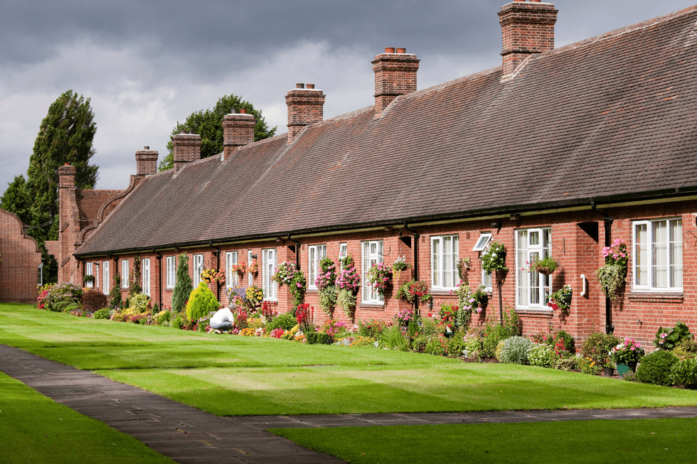 A row of bungalows