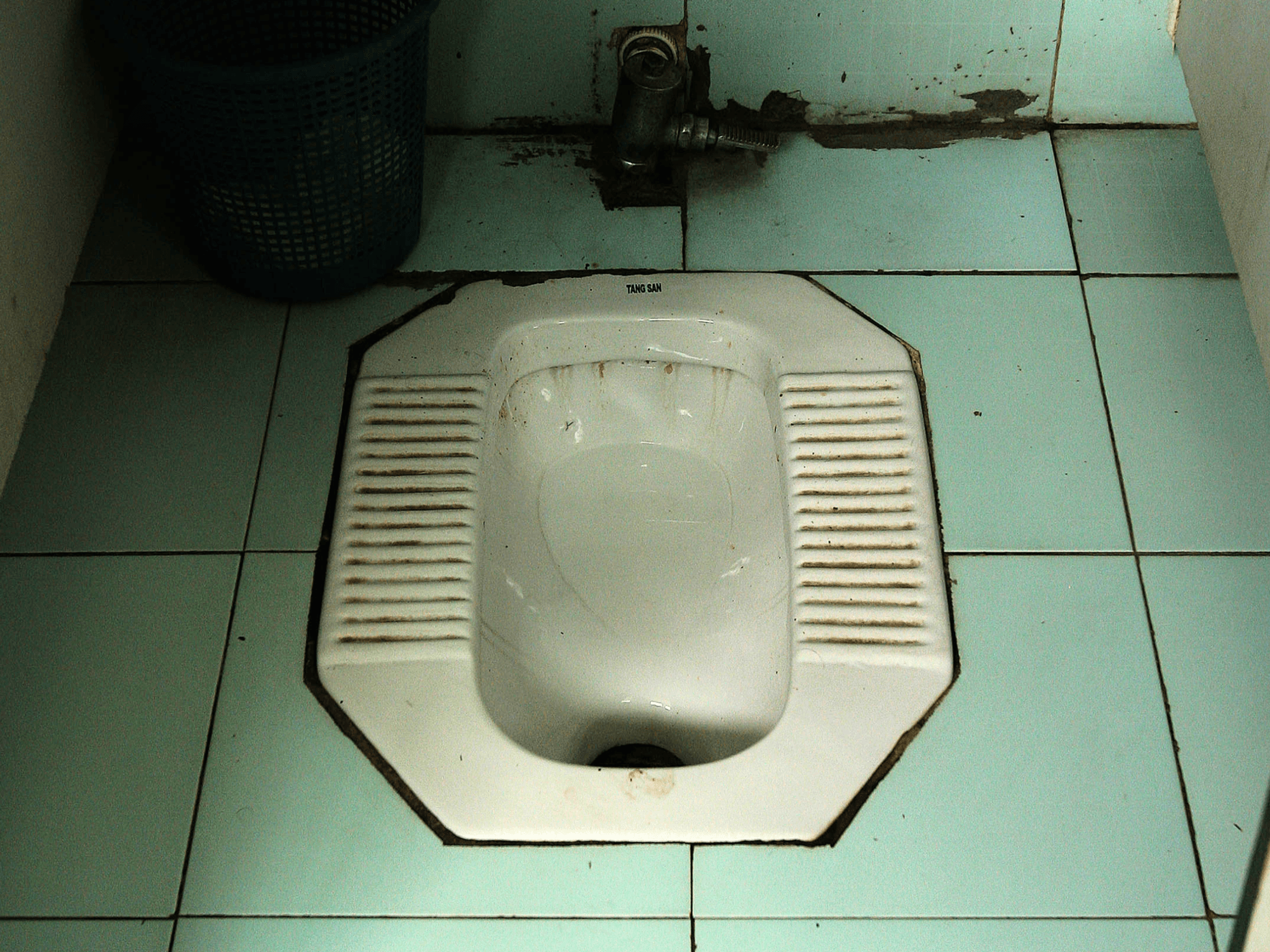 A squat toilet in Beijing