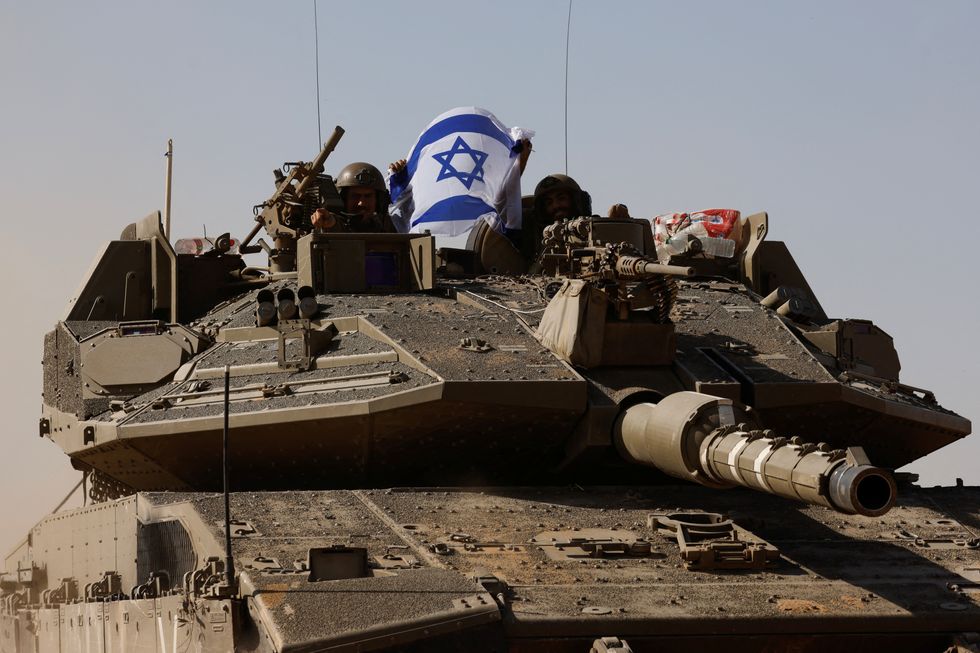 A tank with an Israel flag