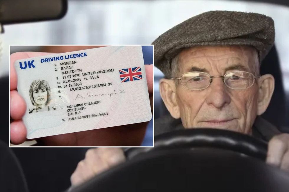 A UK driving licence and an elderly driver