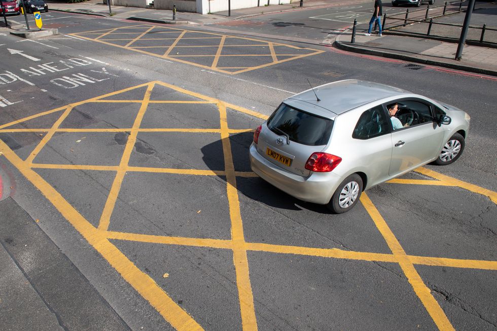 A yellow box junction