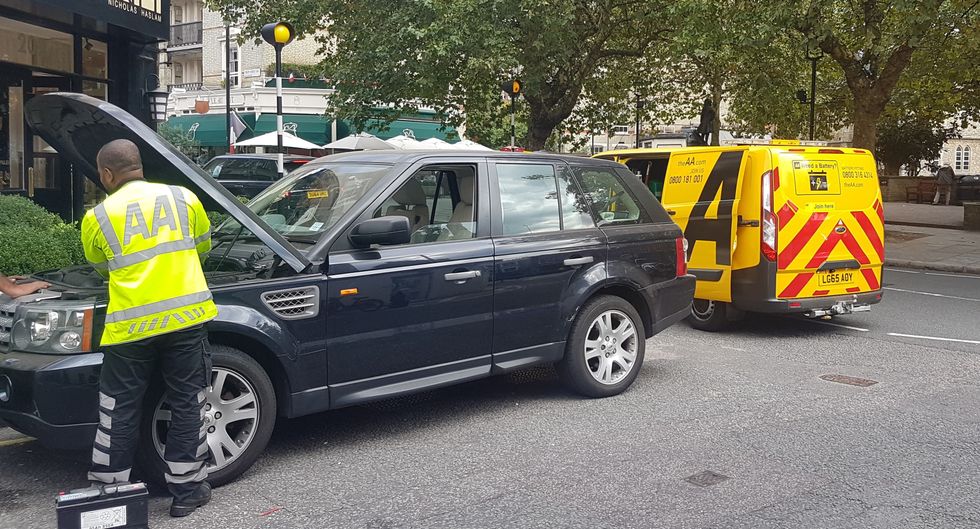 AA recovering a car