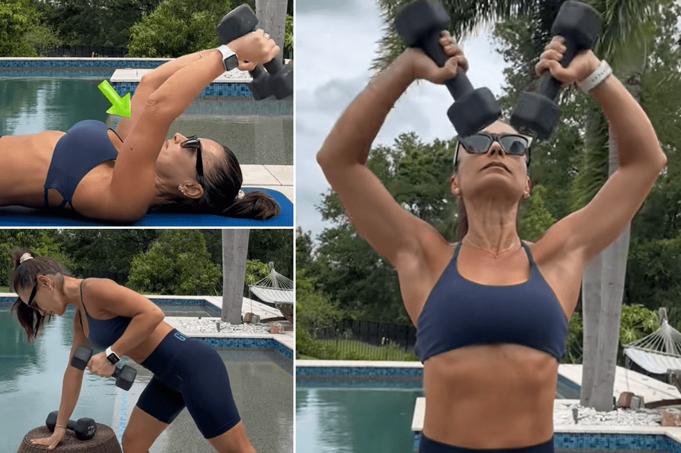 Addy demonstrating various arm exercises