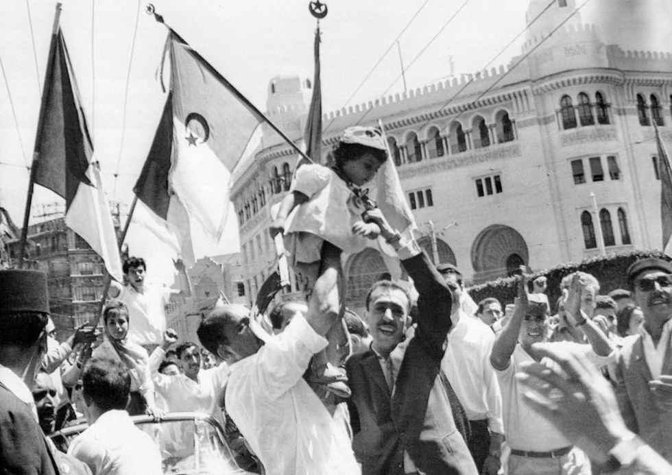 Algerians celebrating independence from France