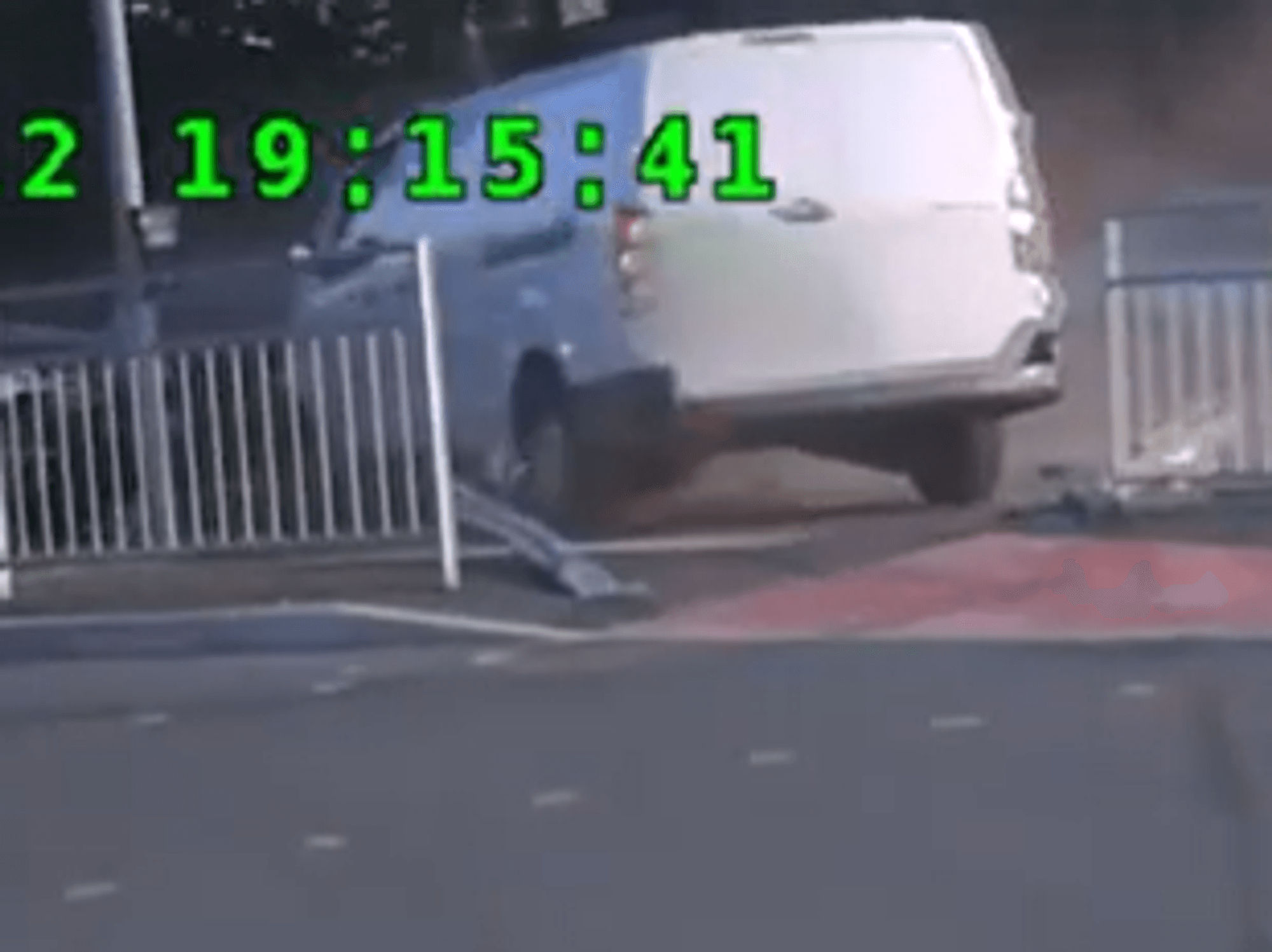 Amazon delivery van during high-speed chase