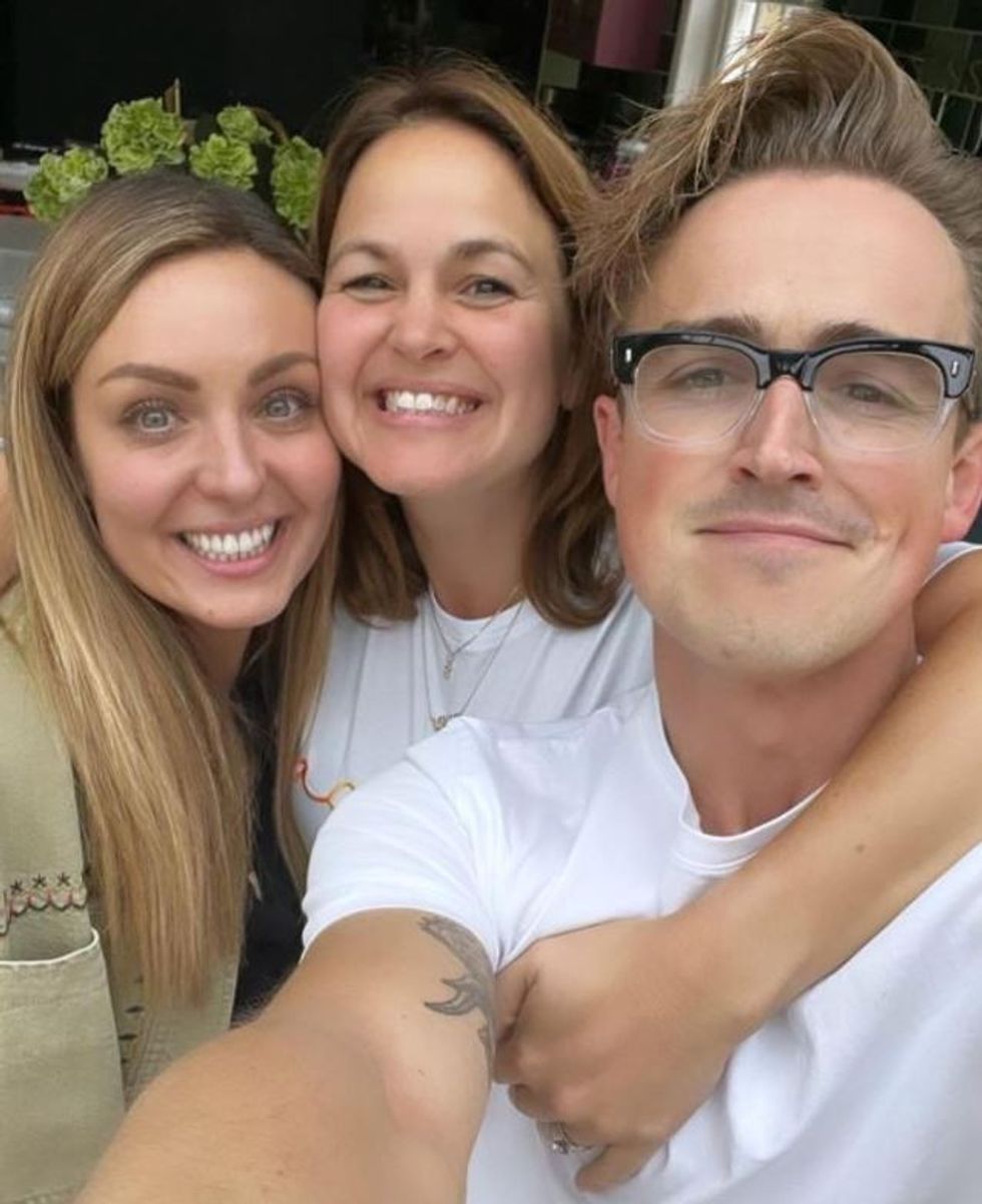 Amy Dowden with Tom and Giovanna Fletcher