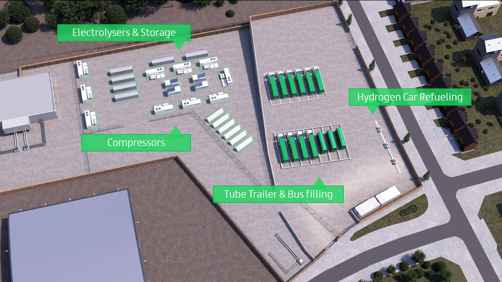 An artists impression of the hydrogen facility