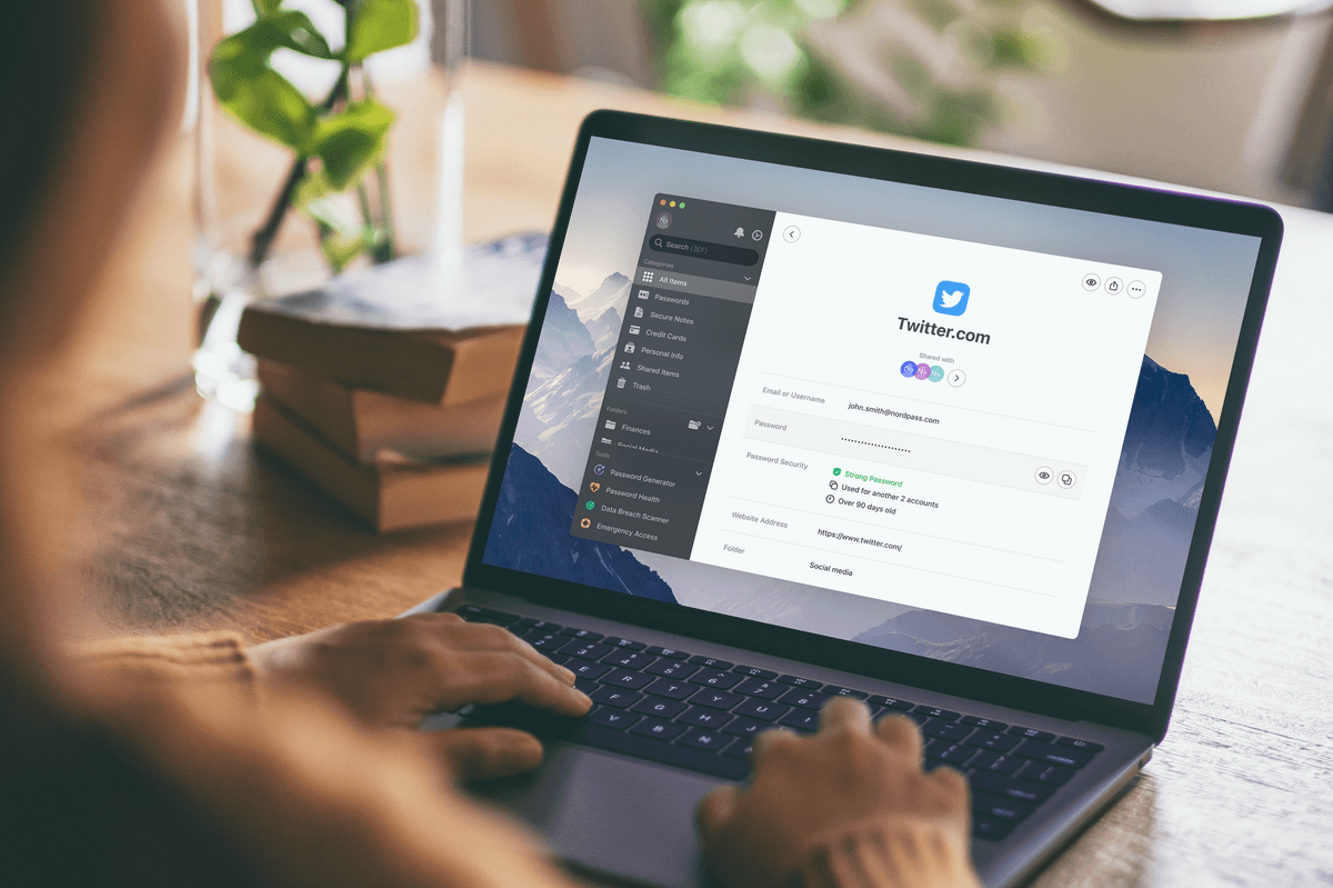 an example of NordPass running on a Mac