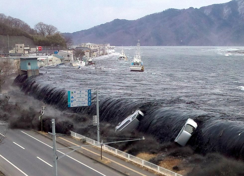An image of a tsunami in Japan