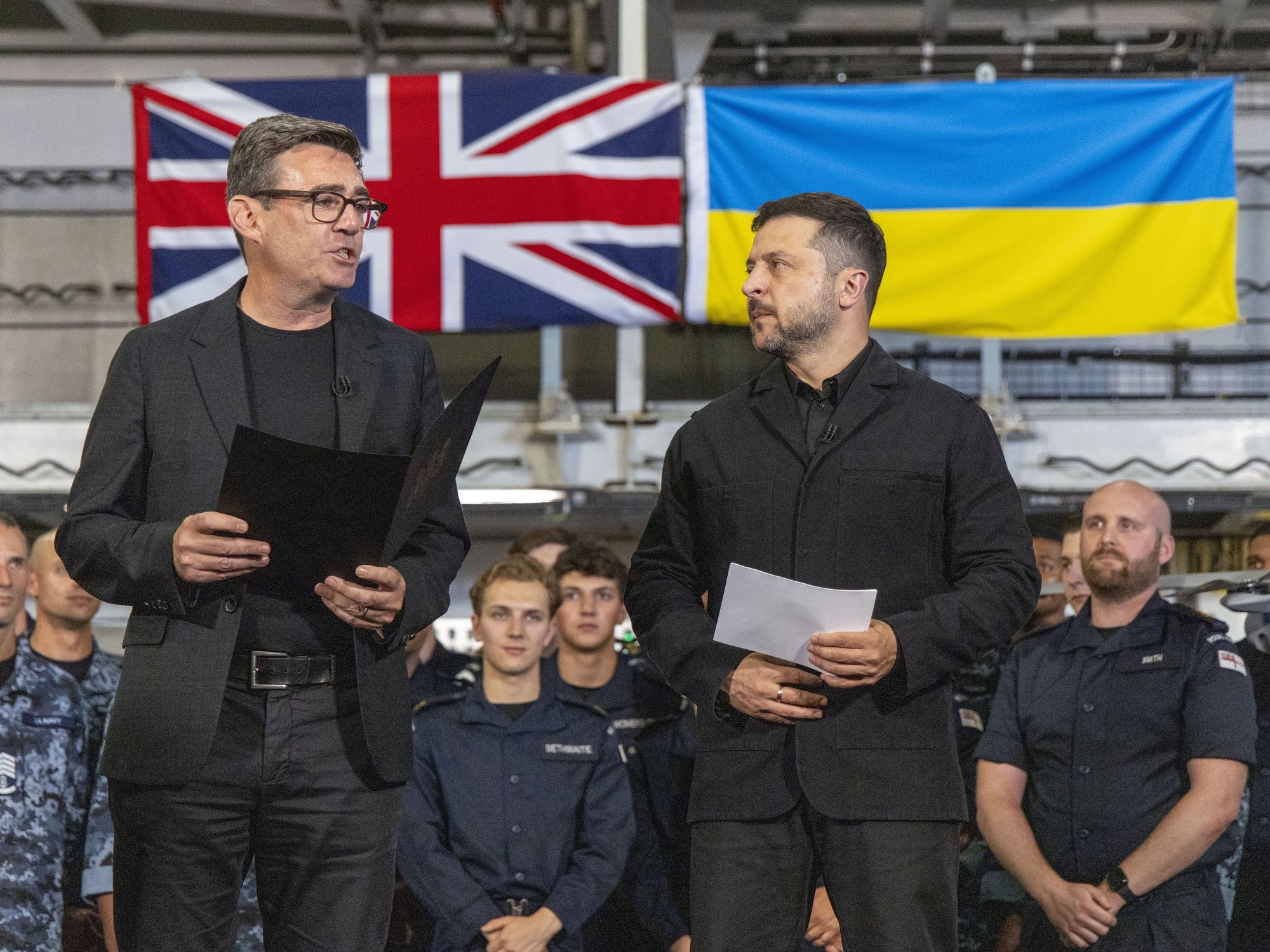 Andy Burnham and Volodymyr Zelensky