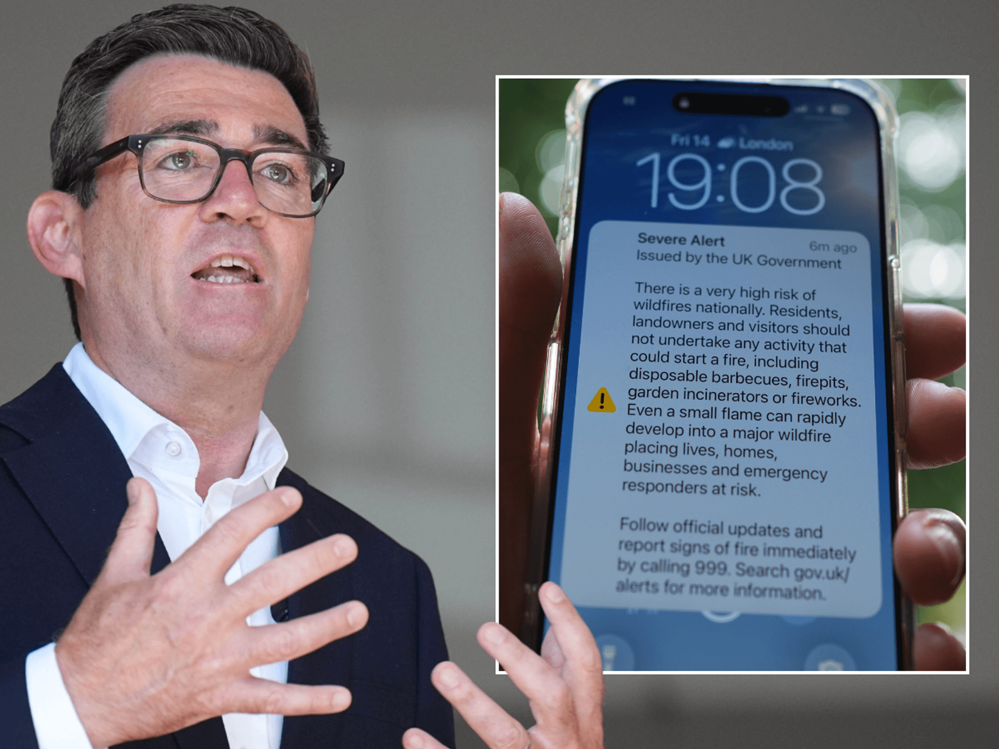 Andy Burnham; Emergency alert notification