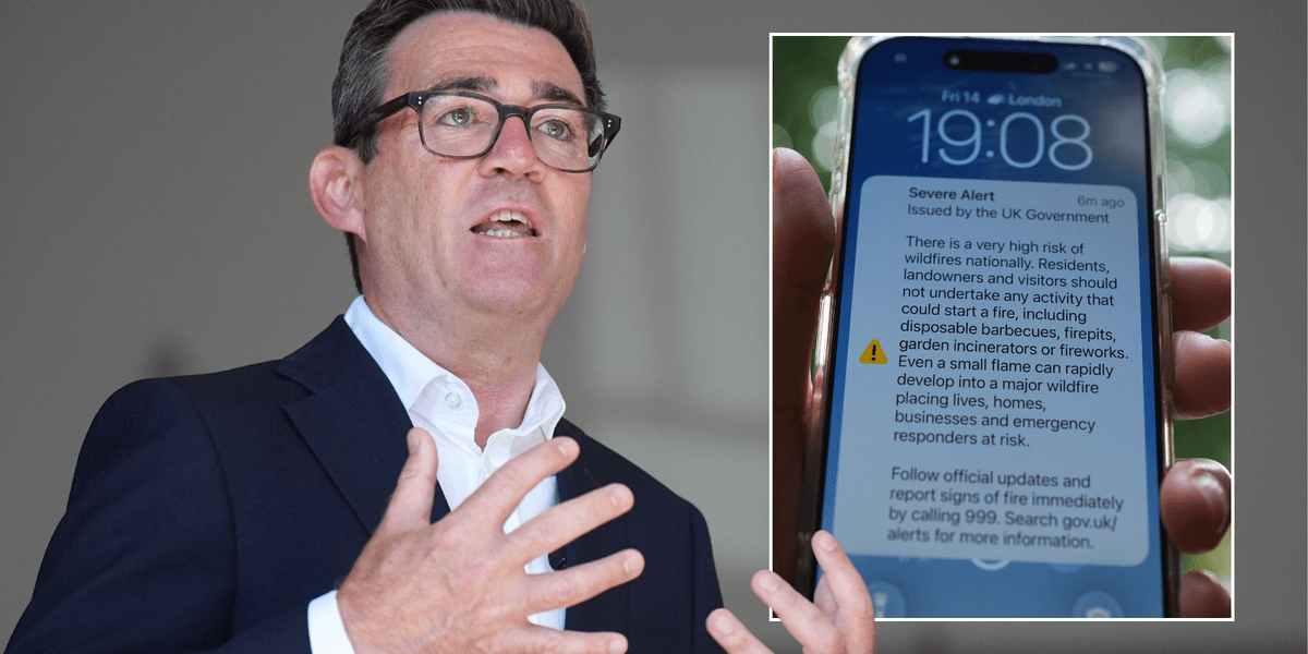 Andy Burnham issued emergency alert warning after millions receive fire update