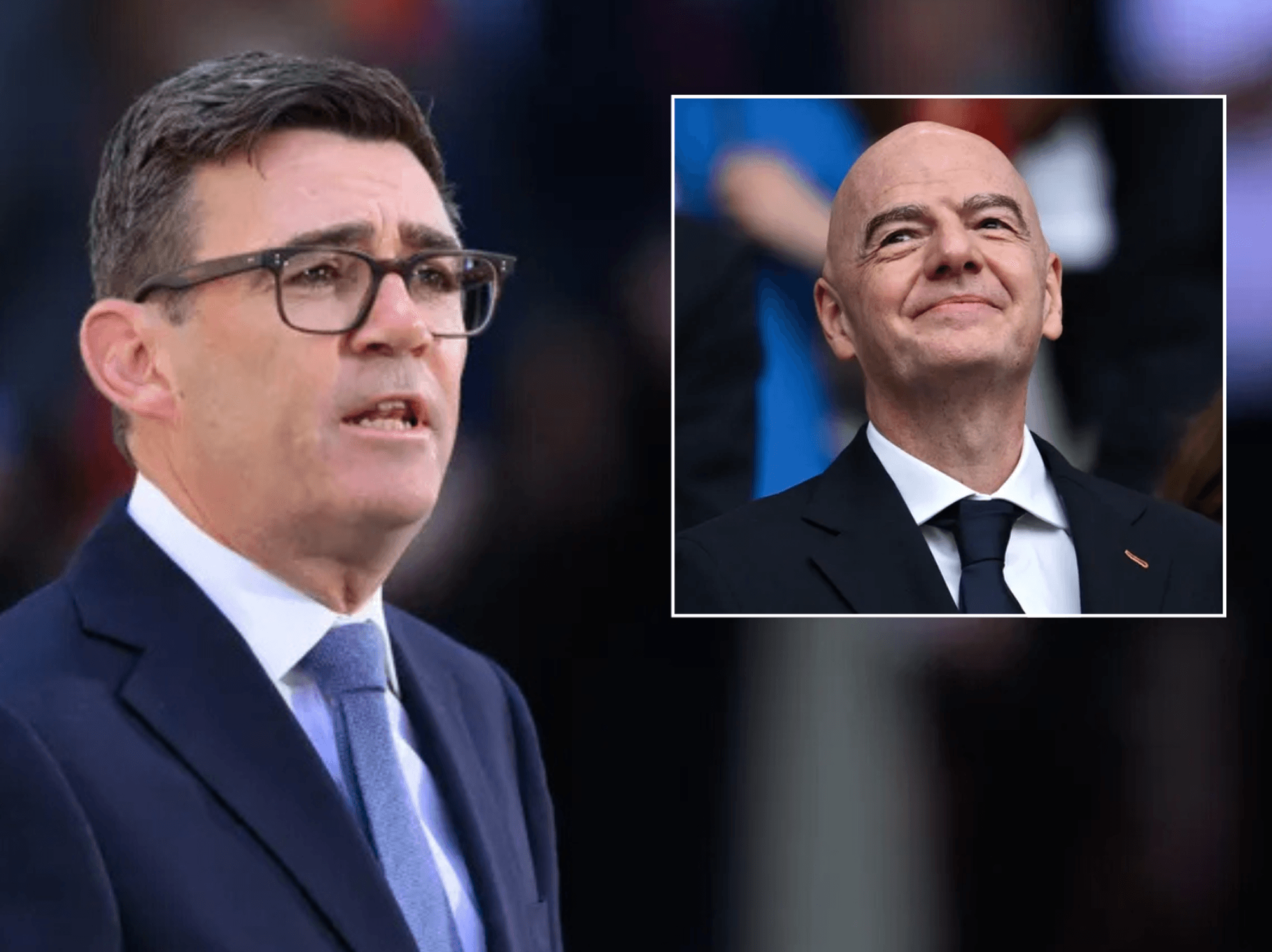 Andy Burnham has labelled Gianni Infantino 'the wrong man' to continue leading FIFA forward