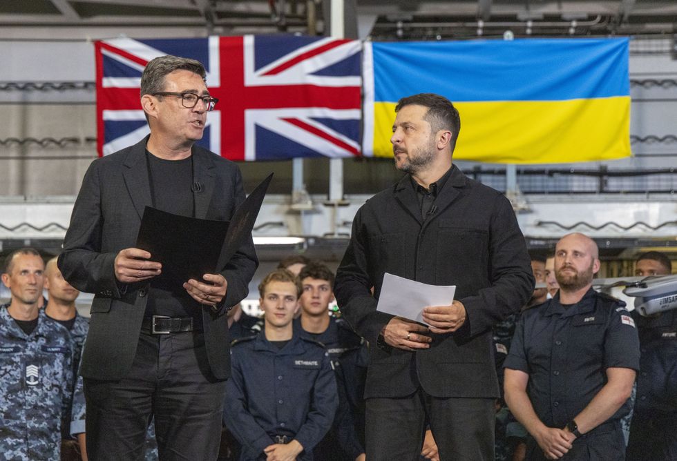 Andy Burnham (left) and Volodymyr Zelenksy (right)