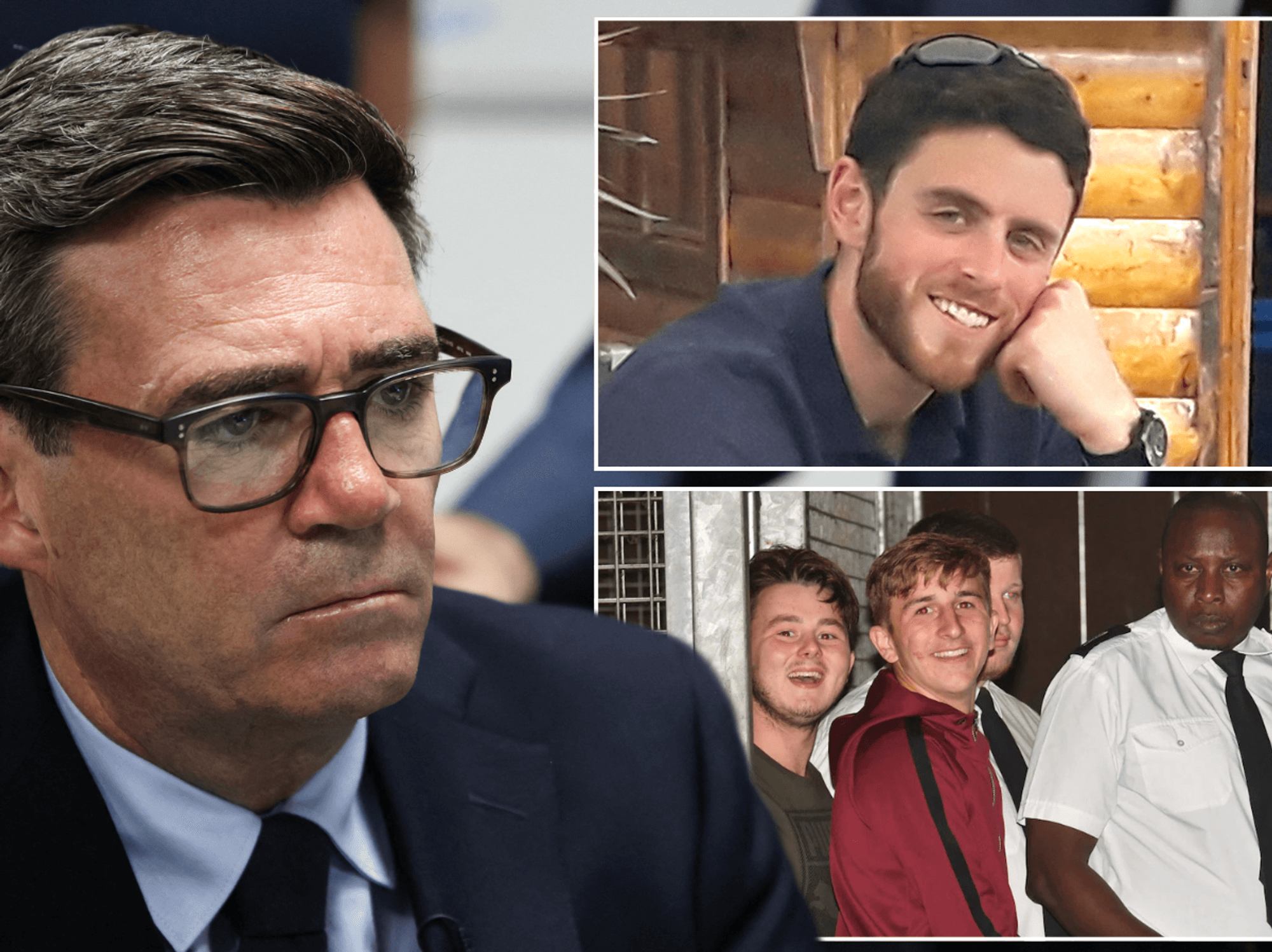 ANDY Burnham, PC Andrew Harper and his killers (inset)