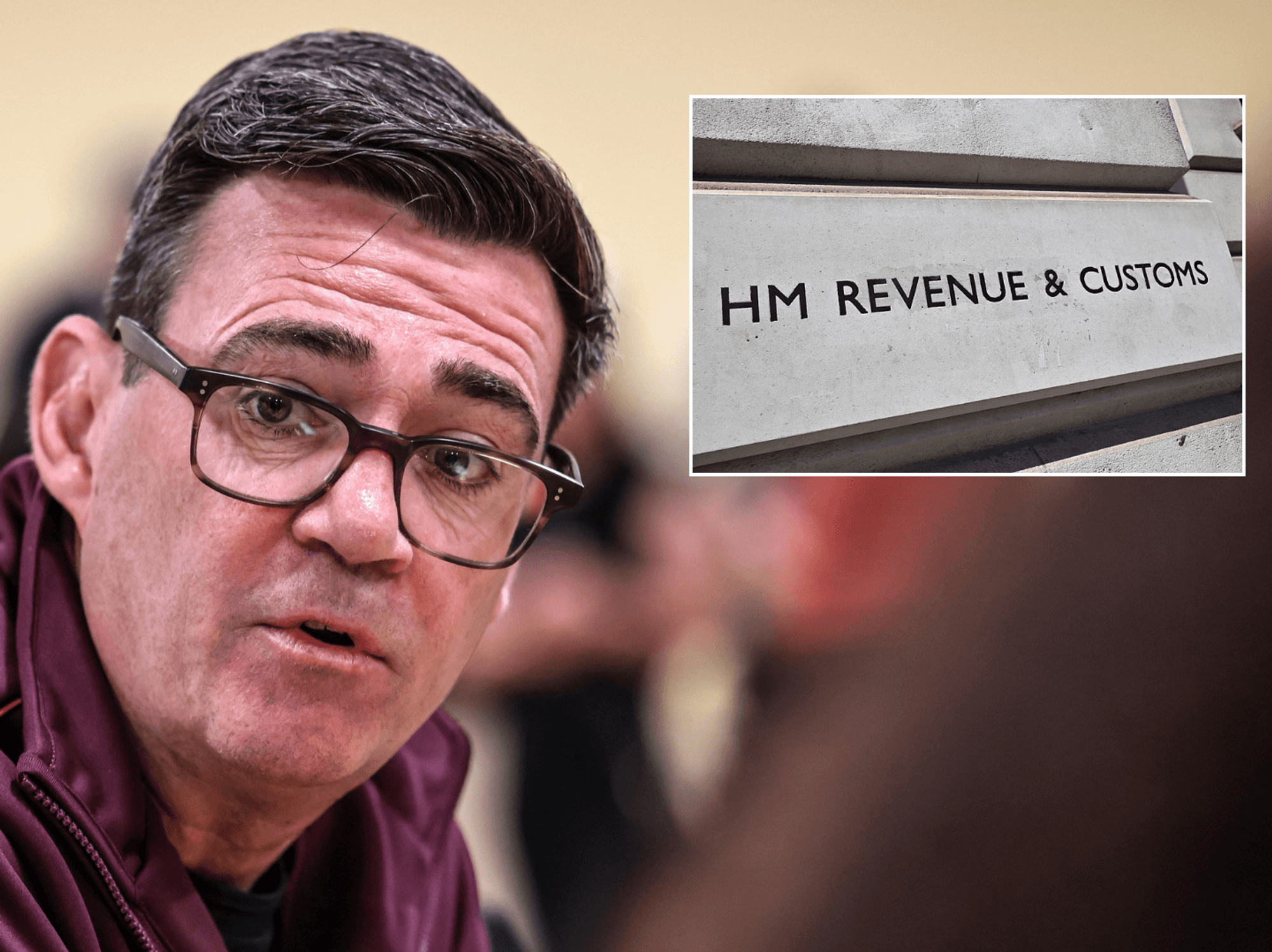 Andy Burnham with HMRC cut in