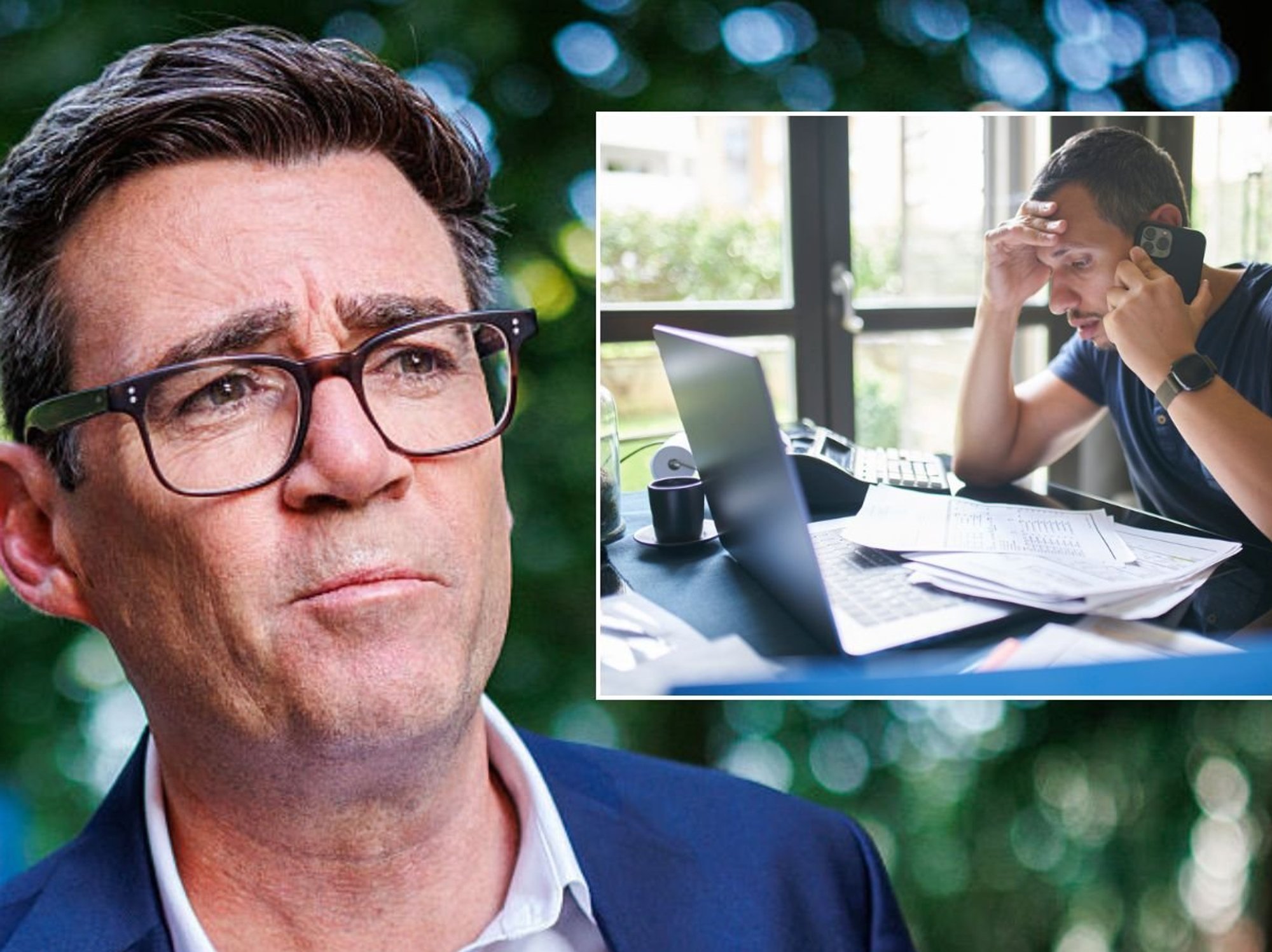 Andy Burnham with man at laptop