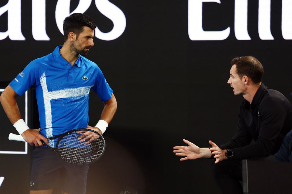 Andy Murray was in Novak Djokovic's corner for his match