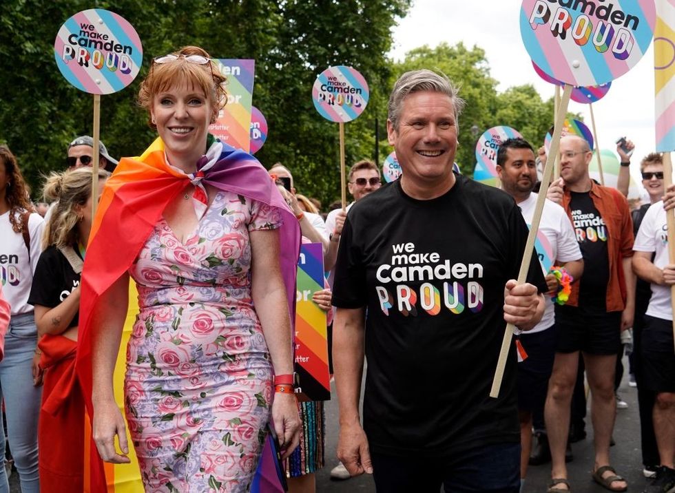 Angela Rayner and Keir Starmer at Pride