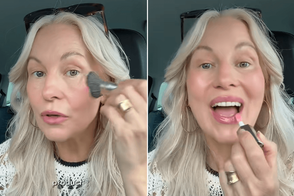 Annamaria showing her followers her makeup technique