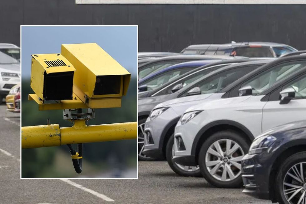 ANPR camera and cars parked