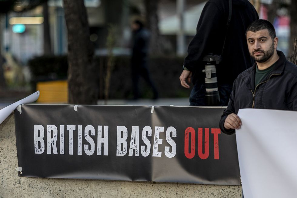 Anti-British bases protest in Cyprus