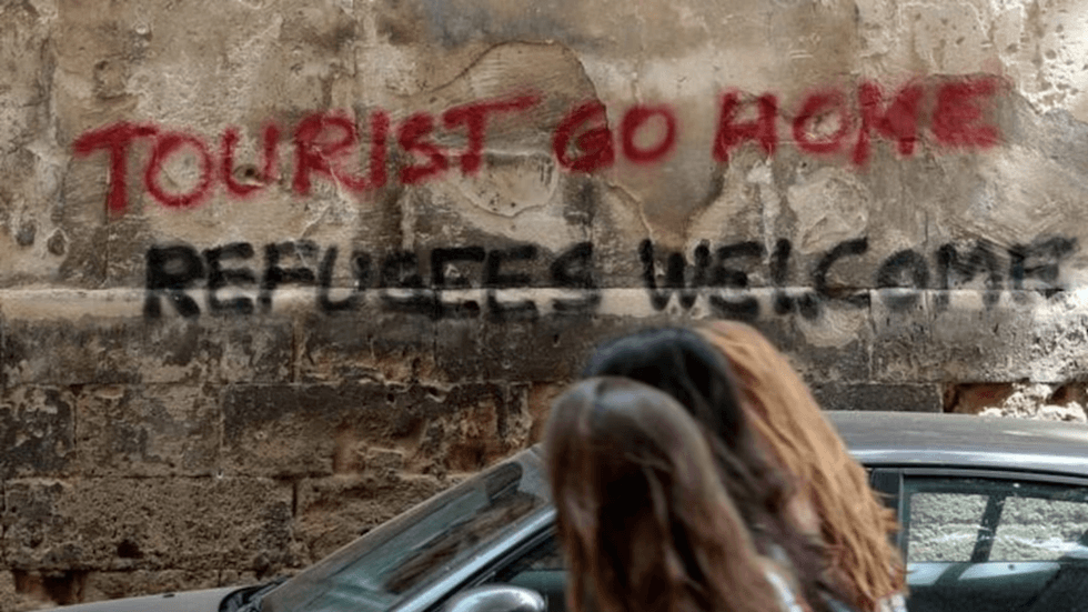Anti-tourist graffiti