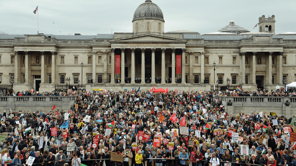 Anti-Trump protest in Trafalgar Square