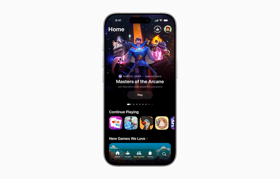 apple games shown on an iphone screen with a white background