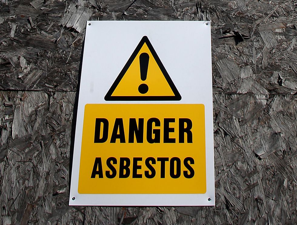 Asbestos warning sign