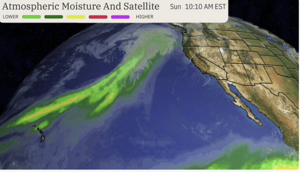 Atmospheric river heads to the US