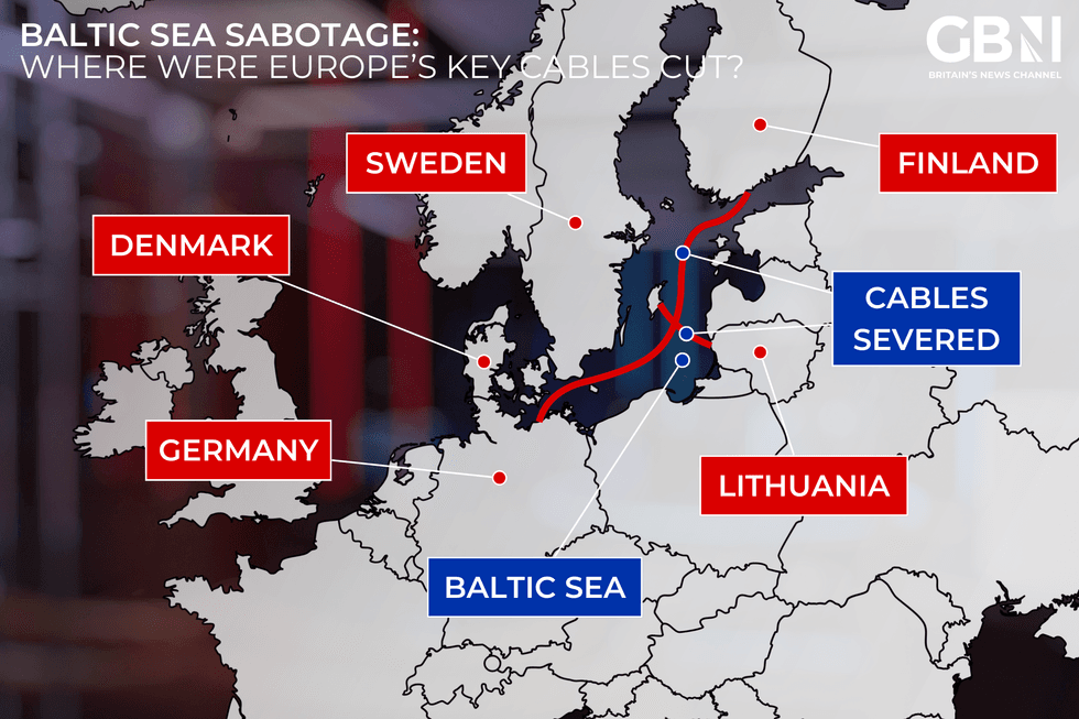 Baltic Sea sabotage map