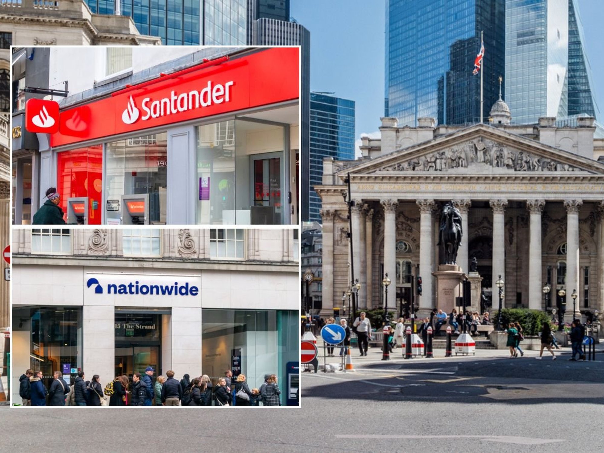 Bank of England, Santander and Nationwide Building Society