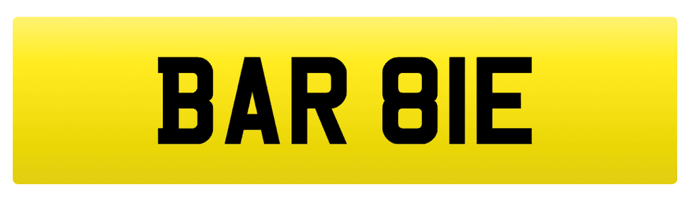 Barbie licence plate