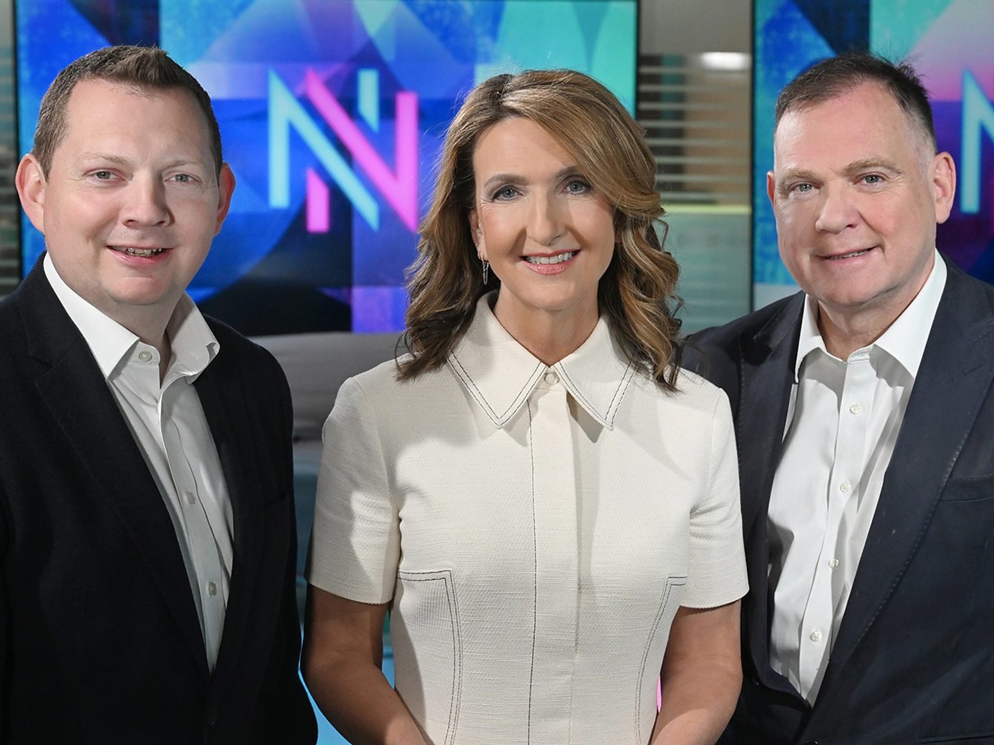 BBC Newsnight hosts Matt Chorley, Victoria Derbyshire, Paddy O’Connell (left to right)
