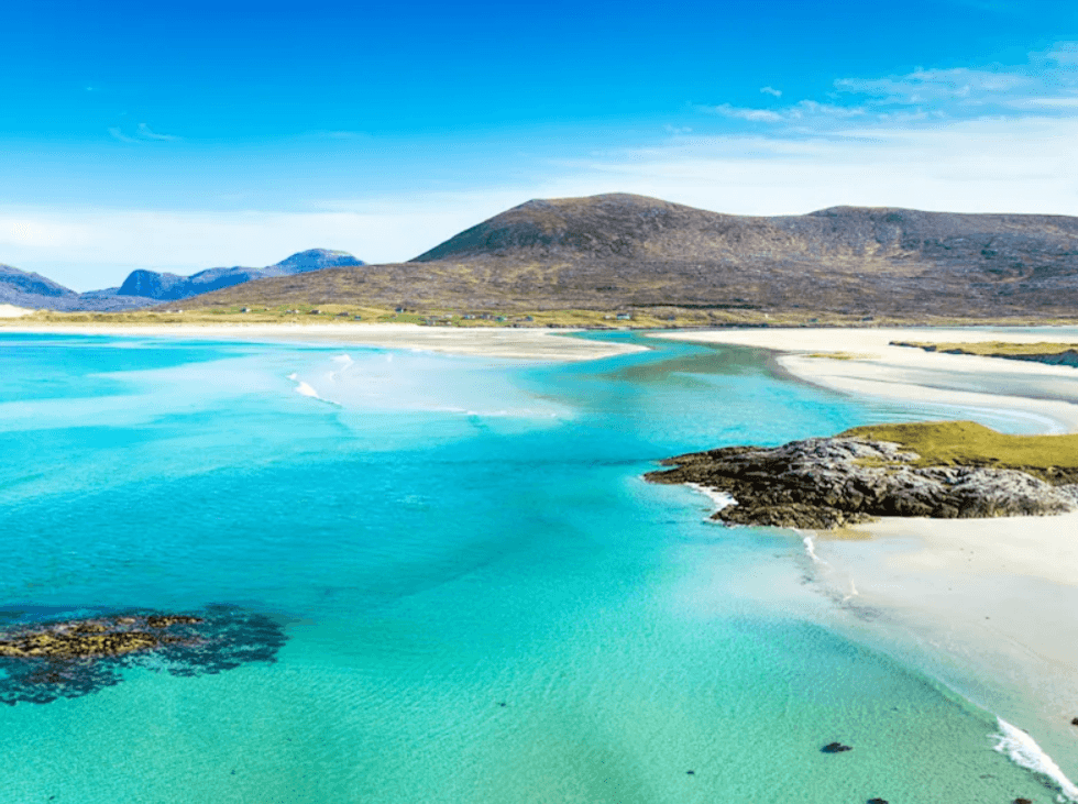 Beach in Outer Hebrides in Scotland