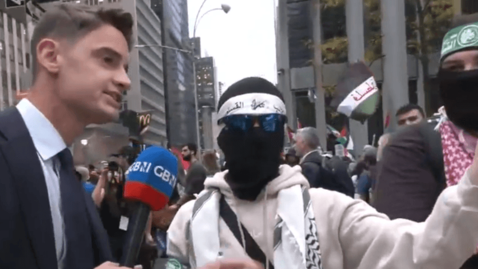 Ben Leo at NYC pro-Palestine rally