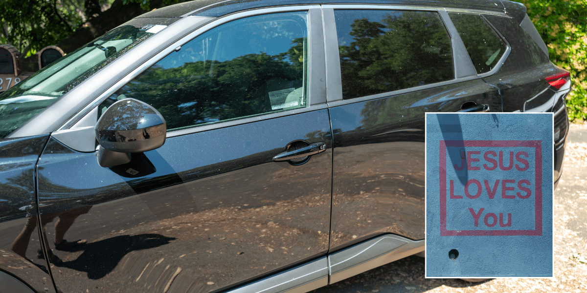 Christian driver threatened with losing car insurance if he does not remove 'Jesus Loves You' sticker