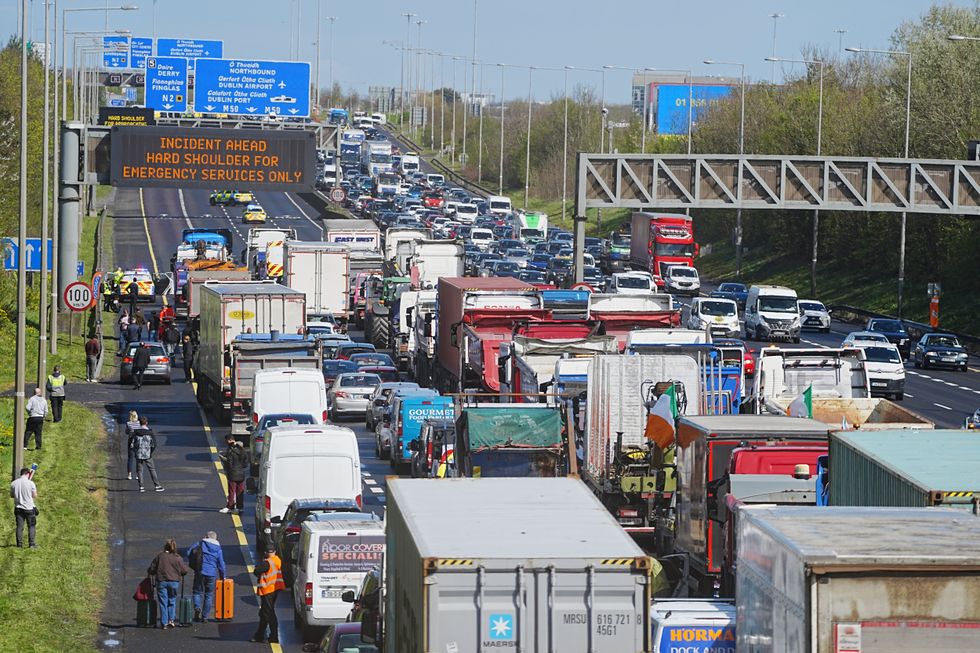 Blocked Irish motorway